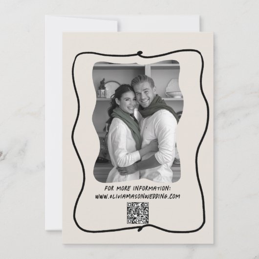 Squiggle hand-getrokken moderne Doodle unieke brui Kaart (Achterkant)