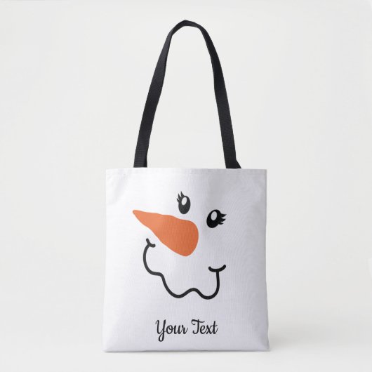 Squiggle-Mouth Snowman Design Canvas tas (Voorkant)