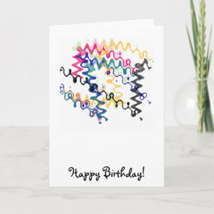 Squiggle Zigzags Happy Birthday Kaart
