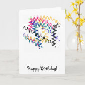 Squiggle Zigzags Happy Birthday Kaart (Gele Bloem)