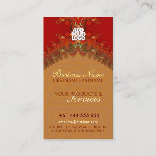 Squiggly2 Rood verticaal Visitekaartje (Voorkant)