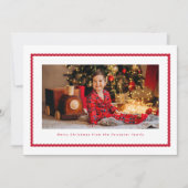 Squiggly lijst leuke eenvoudige rode een foto kers feestdagenkaart (Voorkant)