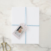 Squiggly Lijst Roze Bow Vakantie Foto Gift Label Cadeaulabel (Met Touw)
