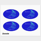 Squiggly Lines_Natte Dreams_Malibu, CA Ovale Sticker (Vel)