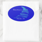 Squiggly Lines_Natte Dreams_Malibu, CA Ovale Sticker (Tas)