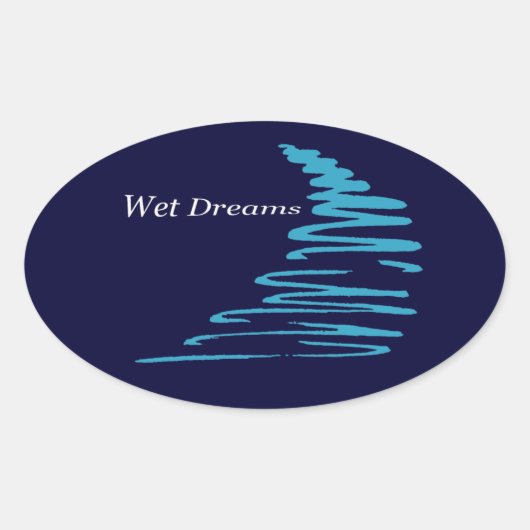 Squiggly Lines_Natte Dreams Ovale Sticker (Voorkant)