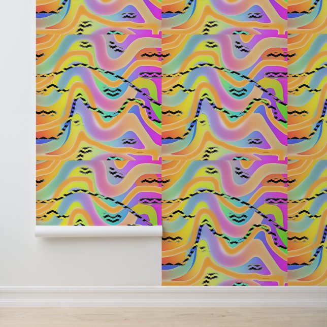 Squiggly Rainbow Behang (Applicatie)