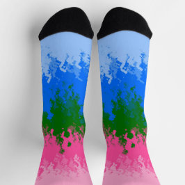 Squiggly Trippy Abstracte Omniromantische Pride Fl Sokken