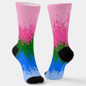 Squiggly Trippy Abstracte Omniromantische Pride Fl Sokken (Gebogen)