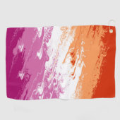 Squiggly Trippy Groovy Abstracte Lesbische Pride V Golfhanddoek (Horizontaal)