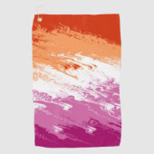 Squiggly Trippy Groovy Abstracte Lesbische Pride V Golfhanddoek (Voorkant)