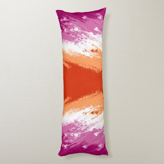 Squiggly Trippy Groovy Abstracte Lesbische Pride V Lichaamskussen (Achterkant (Verticaal))