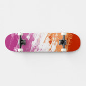 Squiggly Trippy Groovy Abstracte Lesbische Pride V Skateboard (Horizontaal)