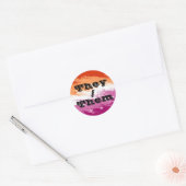 Squiggly  voornaamwoord lesbische pride vlag ronde sticker (Envelop)