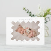 Squiggly Wavy Lijst Geboorteaankondiging Foto Aankondiging (Staand voorkant)