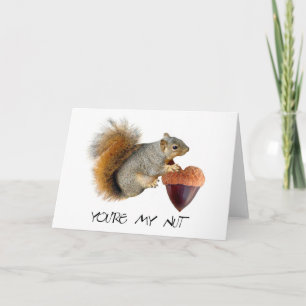 Squirrel Acorn Heart Nut Card Feestdagen Kaart