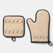 Squirrel Acorn & Leaves Oven Mitt & Pot Holder Set (Voorkant)