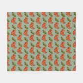 Squirrel and Acorn Pattern Green Fleece Deken (Voorkant (Horizontaal))