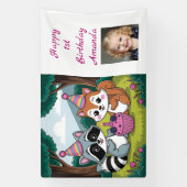 Squirrel and Raccoon cute Birthday Personalized Spandoek (Verticaal)
