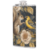 Squirrel and Yellow Canary with Flowers Pattern Heupfles (Links)