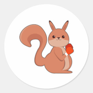 Squirrel as Boxer with Boxing gloves Ronde Sticker