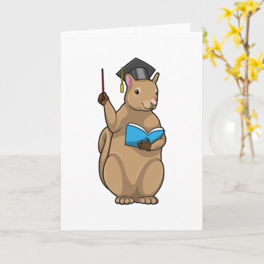 Squirrel as Teacher with Book Kaart (Gele Bloem)