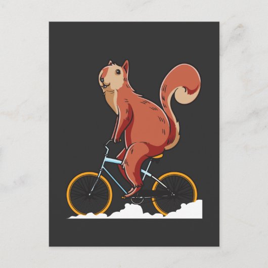 Squirrel Bicycle Cute Rodent Biker Briefkaart (Voorkant)