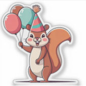 Squirrel Birthday Sticker (Voorkant)