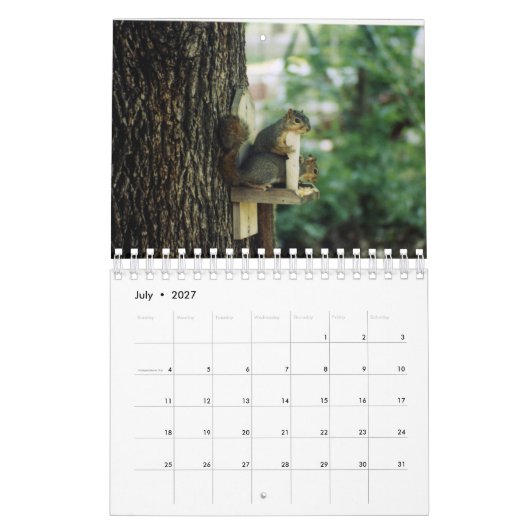 Squirrel Calendar Kalender (Jul 2027)