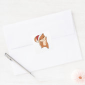 Squirrel Christmas Winter Animals Vierkante Sticker (Envelop)