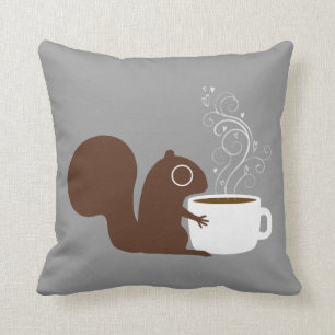 Squirrel Coffee Lover Fun-Dierenvriend Kussen