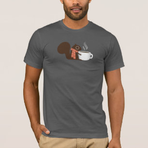 Squirrel Coffee Lover Fun-Dierenvriend T-shirt