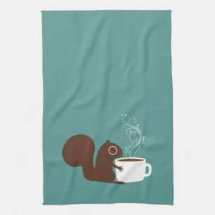Squirrel Coffee Lover   Fun-Dierenvriend Theedoek