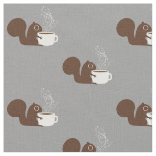 Squirrel Coffee Lover Kunst voor dieren Stof