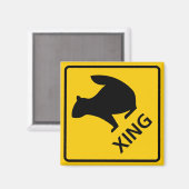 Squirrel Crossing Highway Sign Magneet (Voorkant / Achterkant)