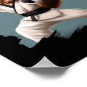 Squirrel Doing Karate Kick Black Belt Martial Arts Poster (Hoek)