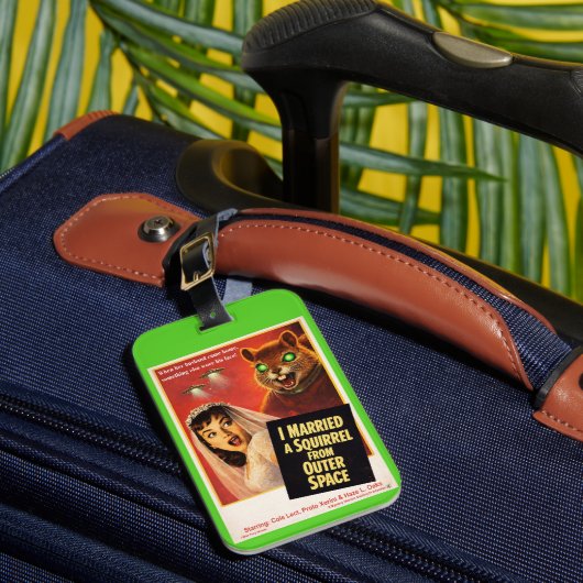 Squirrel from Outer Space Bagagelabel (Voorkant Insitu 1)