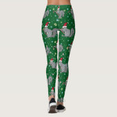 Squirrel Holding Candy Cane and Wearing Santa Hat Leggings (Achterkant)