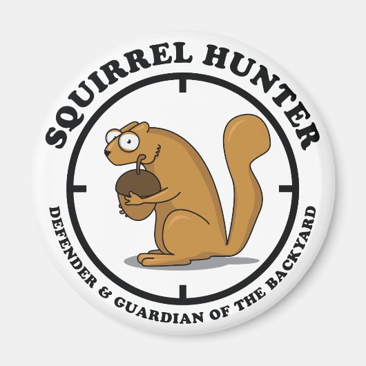 Squirrel Hunter Magneet (Voorkant)