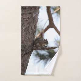 Squirrel in a Pine Tree Towel Set Bad Handdoek
