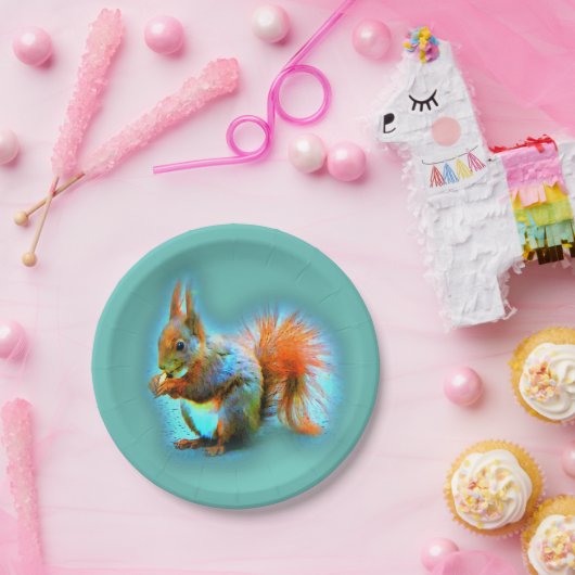 Squirrel in modern style papieren bordje (Feest)