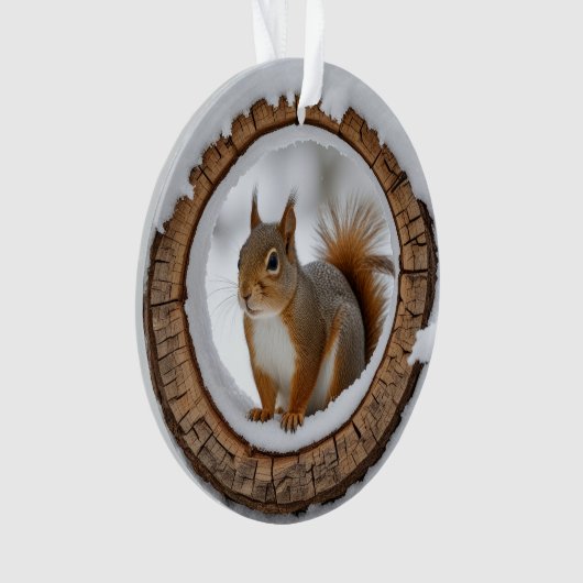 squirrel in the snow ornament (voorkant)