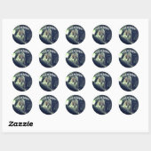 Squirrel In Tree Animal Art Personalized Ronde Sticker (Vel)