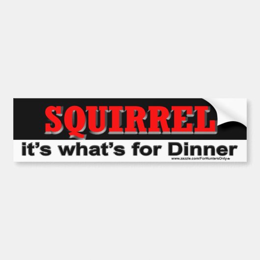SQUIRREL is wat er voor Dinner is Bumpersticker (Voorkant)