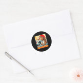 Squirrel Japanese Art Funny Squirrel For Men Women Ronde Sticker (Envelop)