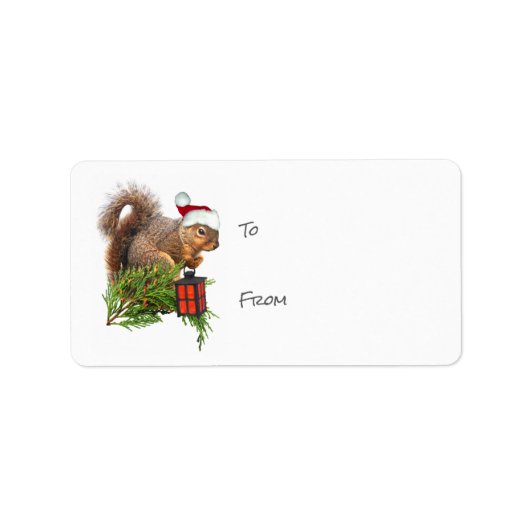 Squirrel Lantern Gift Labels (Voorkant)