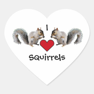 Squirrel Love Hart Sticker