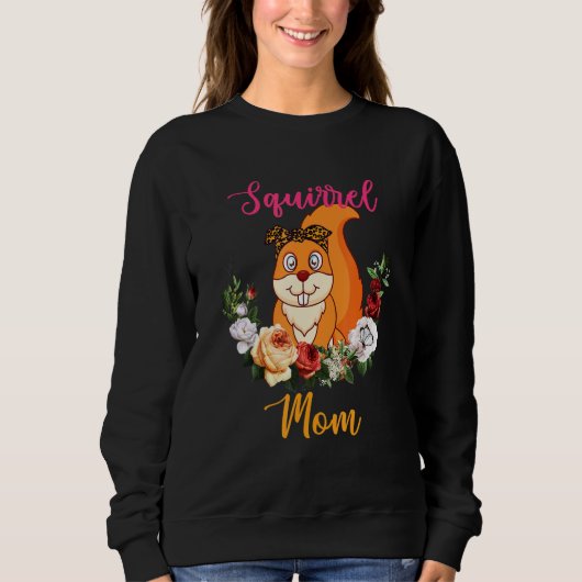 Squirrel Mom Floral Squirrel Bow Tie Lover Mother' Trui (Voorkant)