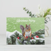 Squirrel Noël Fête Invitation (Debout devant)