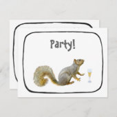 Squirrel Party Invitation Kaart (Voorkant / Achterkant)